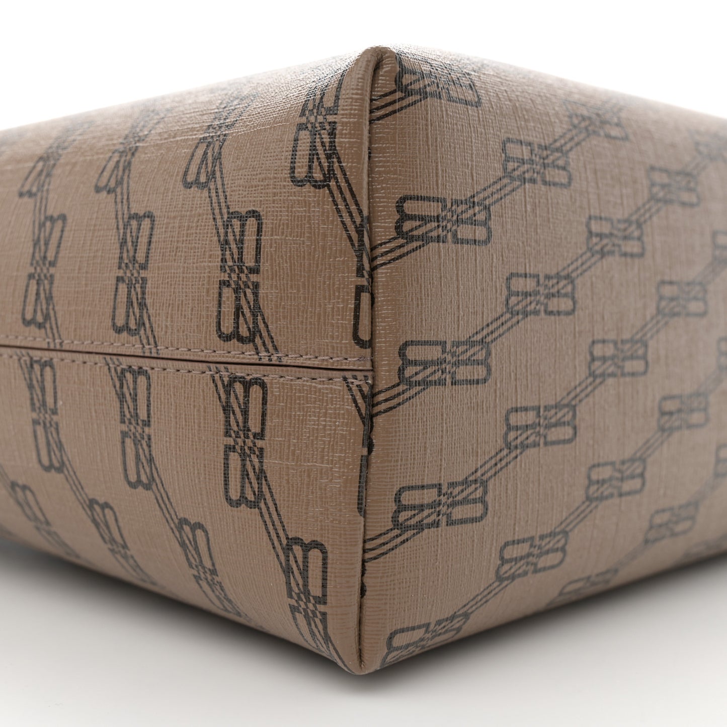 Coated Canvas BB Monogram Medium Signature East West Shopper Bag Beige Brown