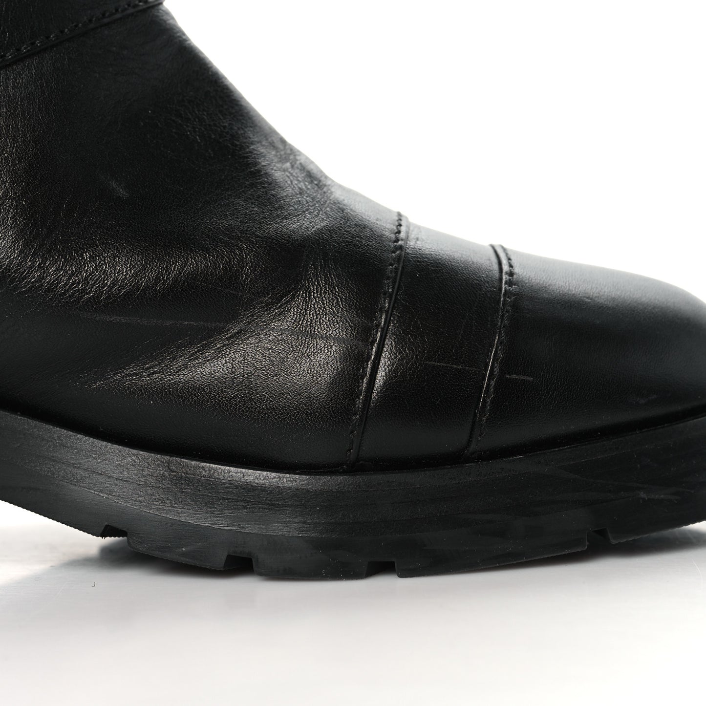 Calfskin Knit CC Short Boots 41 Black