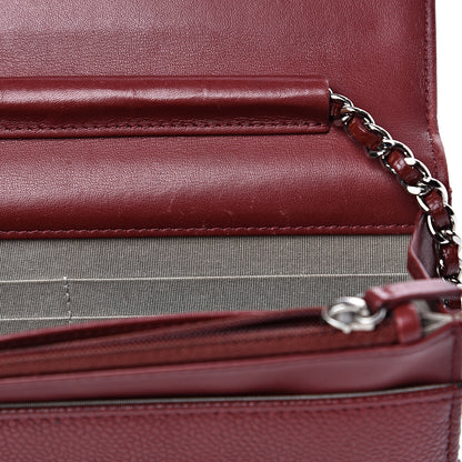 Chanel Caviar Timeless CC Wallet on Chain WOC Dark Red 15 of 16
