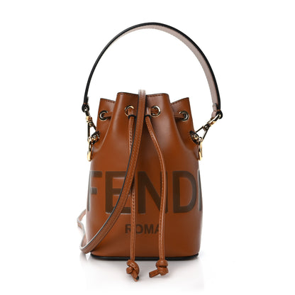 Fendi Vitello King F is Fendi Logo Embossed Mini Mon Tresor Bucket Bag Cuoio 1 of 11