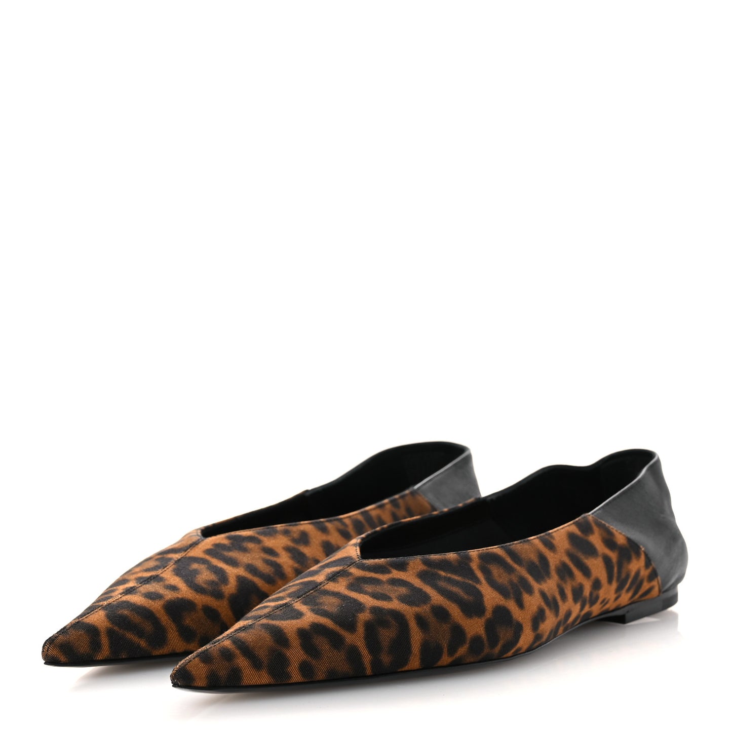 Grosgrain Lambskin Leopard Print Nour Flat Slippers 38 Manto Naturale Black