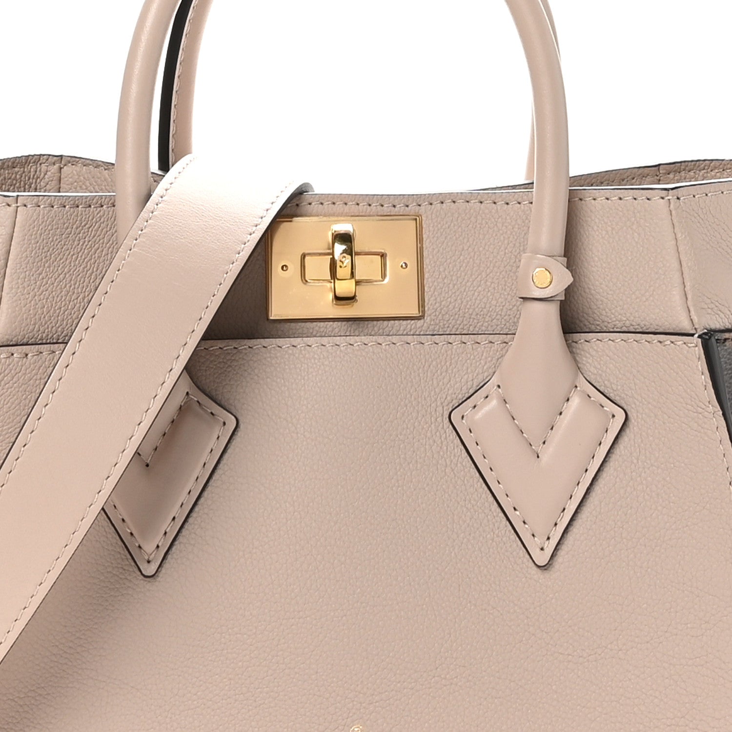 Louis Vuitton Calfskin Monogram On My Side PM Greige 7 of 9