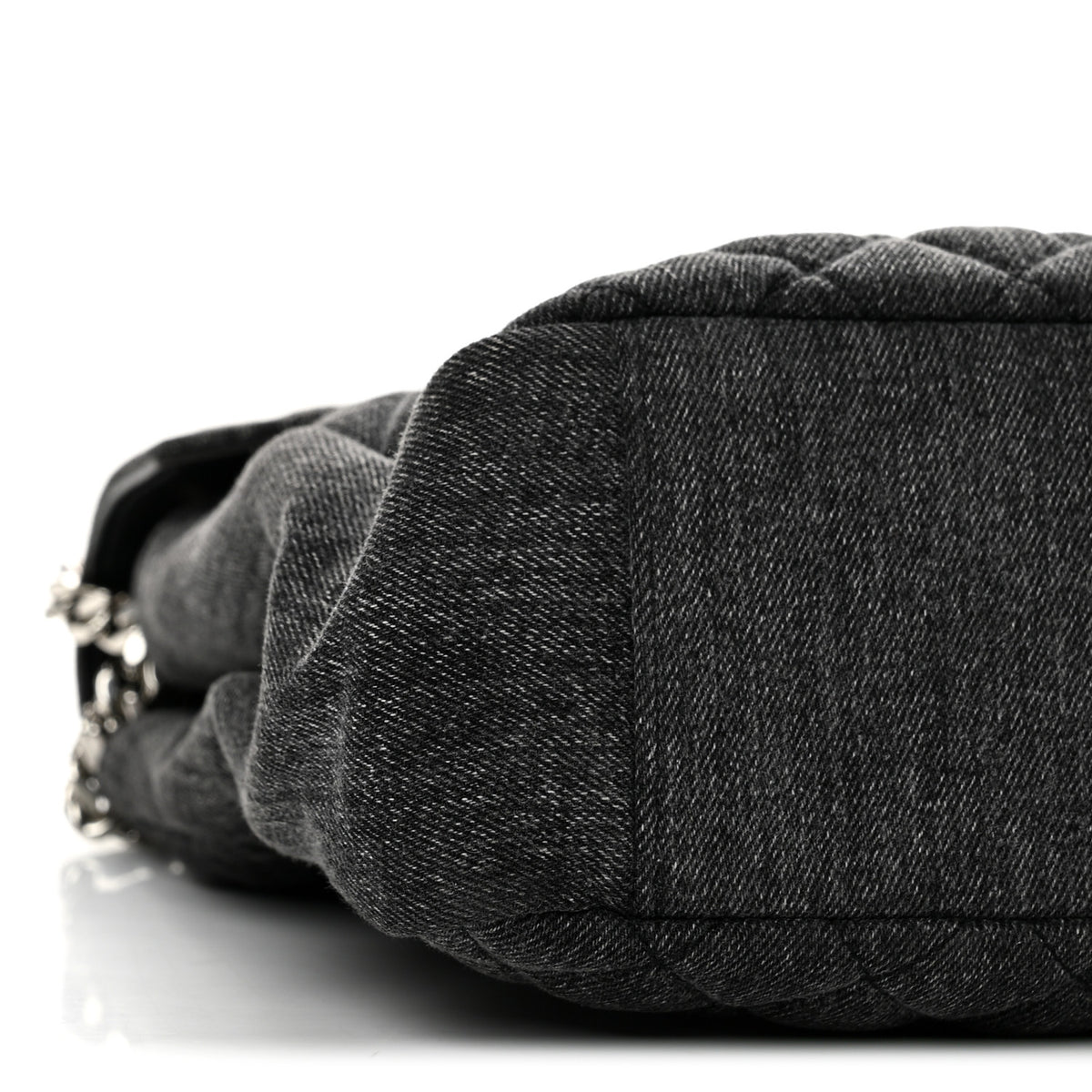 Denim Mixed Matelasse Triquilt Large Monogram Envelope Satchel Black