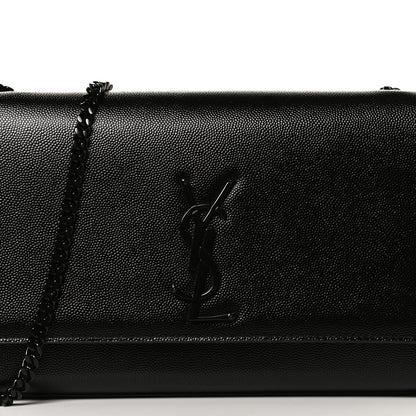 Saint Laurent Grain De Poudre Medium Classic Monogram Kate Satchel Black 8 of 12