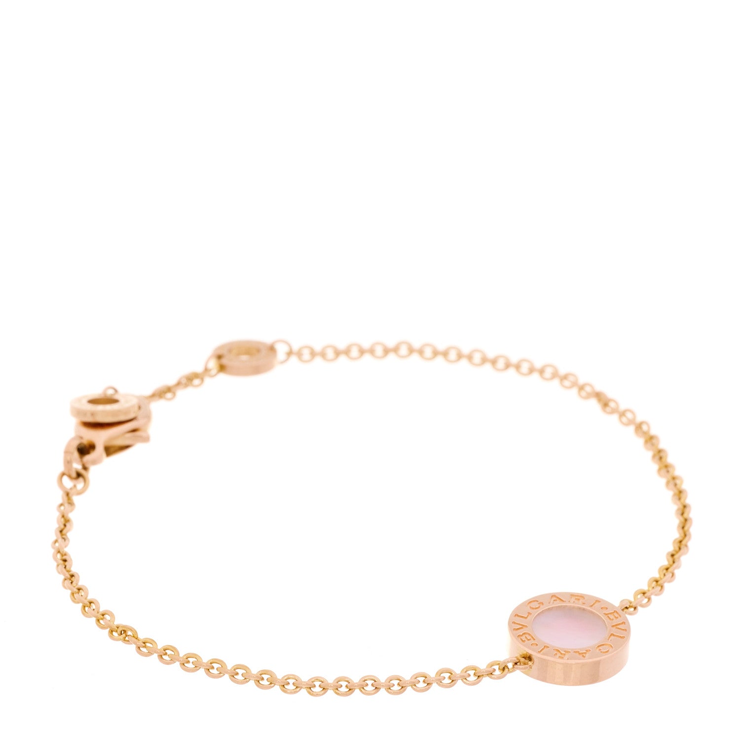 Bulgari 18K Rose Gold Mother of Pearl Carnelian BVLGARI BVLGARI Chain Bracelet 1 of 8