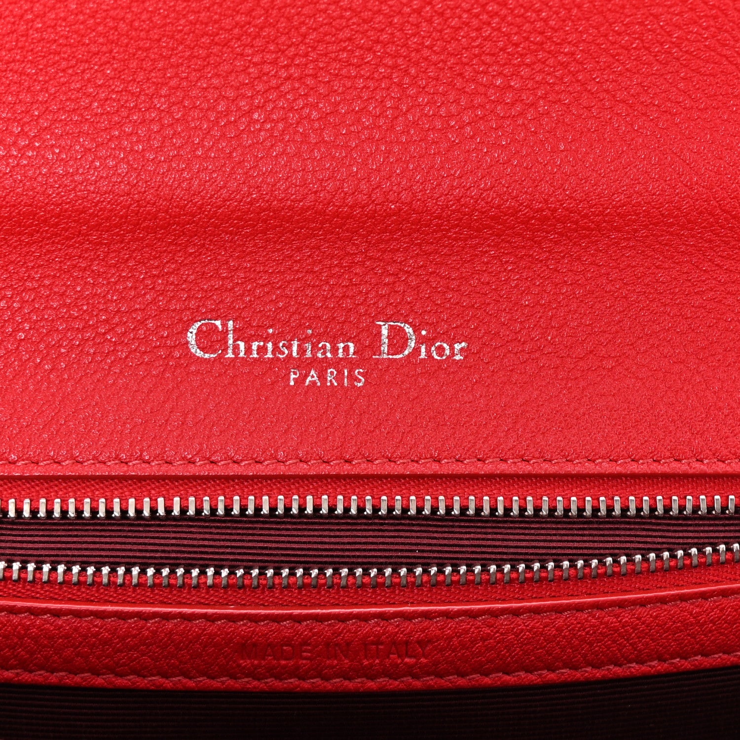 Christian Dior Grained Calfskin Medium Diorama Flap Bag Red 6 of 10