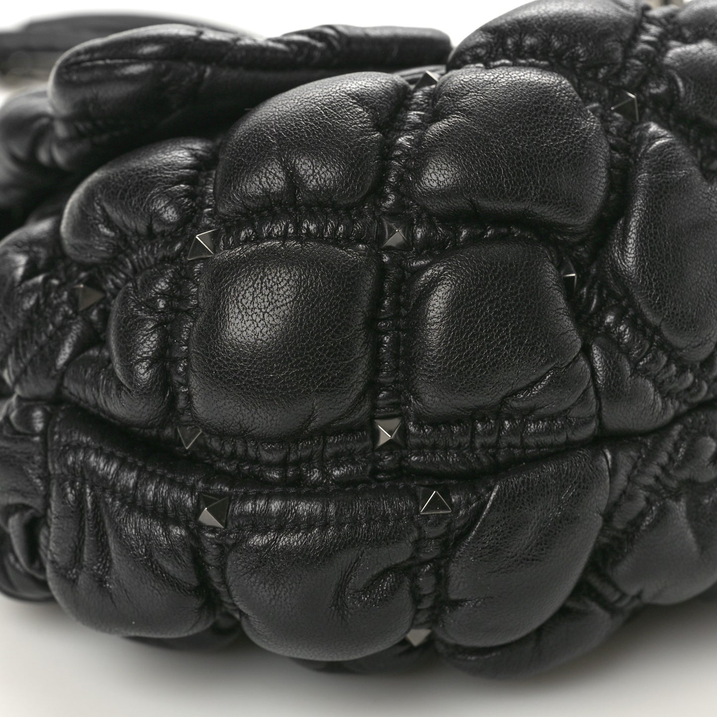 Nappa Medium Spikeme Shoulder Bag Black