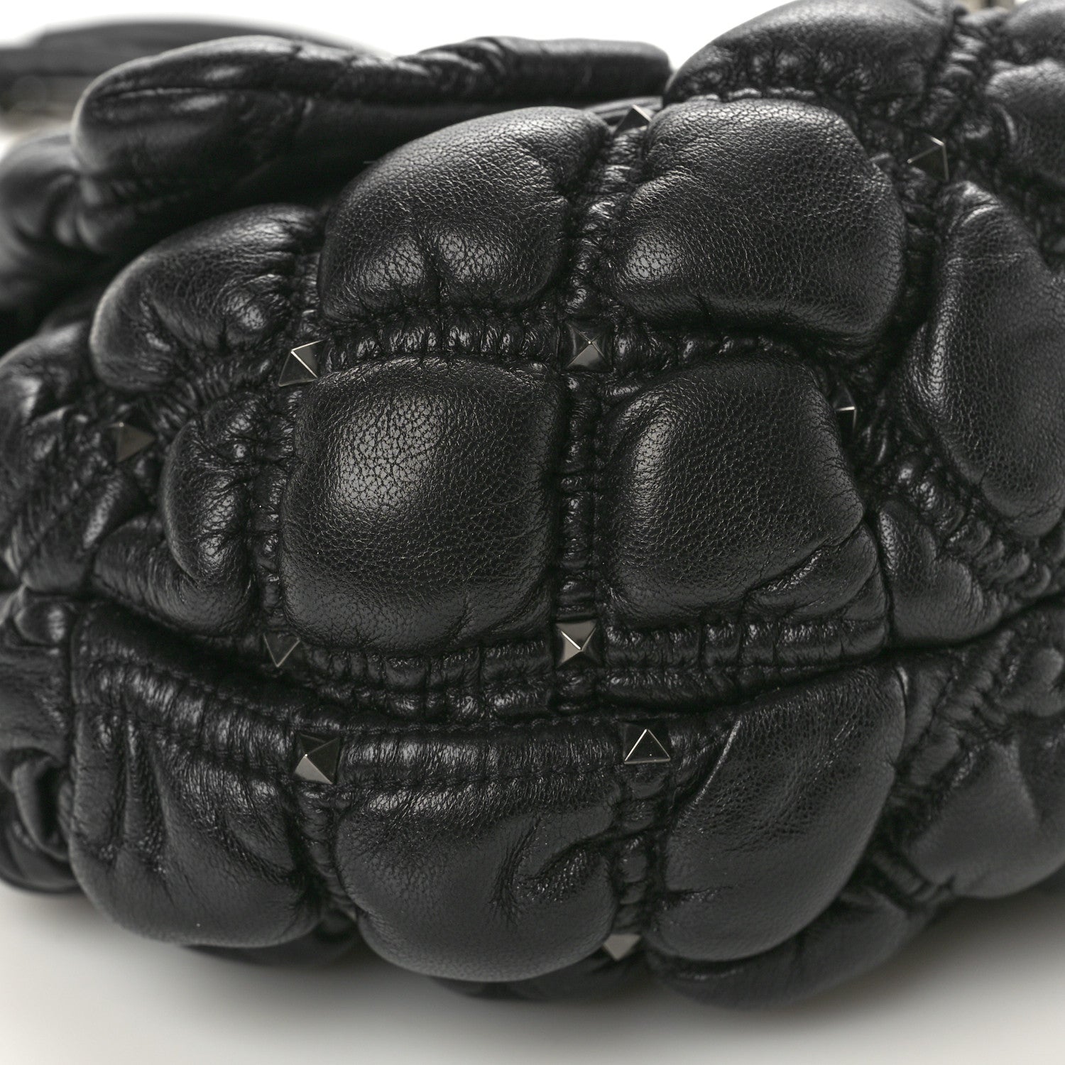 Valentino Garavani Nappa Medium Spikeme Shoulder Bag Black 8 of 9