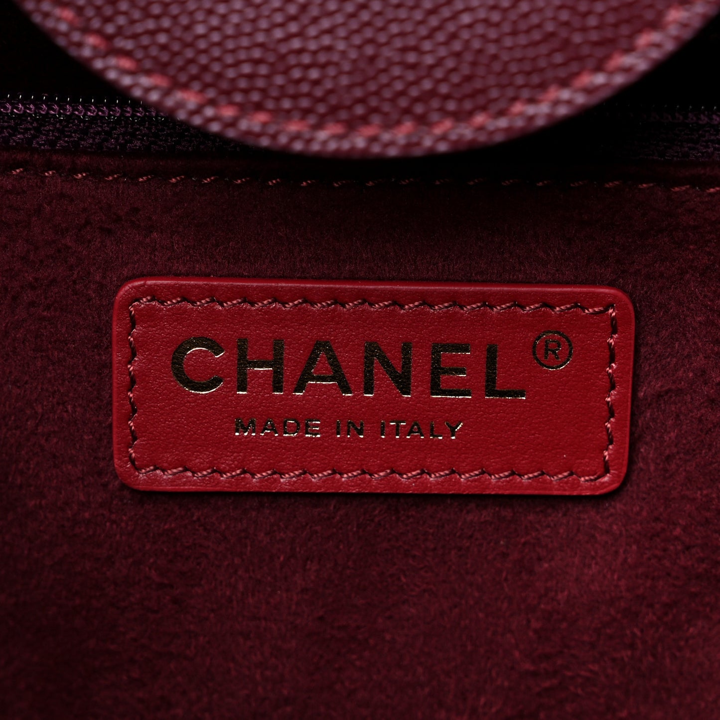 Caviar Small Studded Deauville Tote Burgundy
