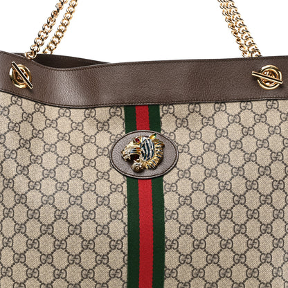 Gucci GG Supreme Monogram Large Rajah Chain Tote Beige New Acero 9 of 11