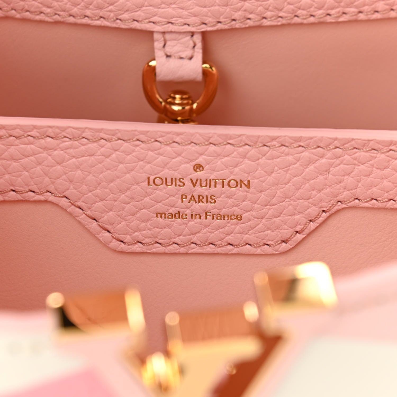 Louis Vuitton Taurillon Monogram Flower Capucines BB Pink Creme 6 of 9