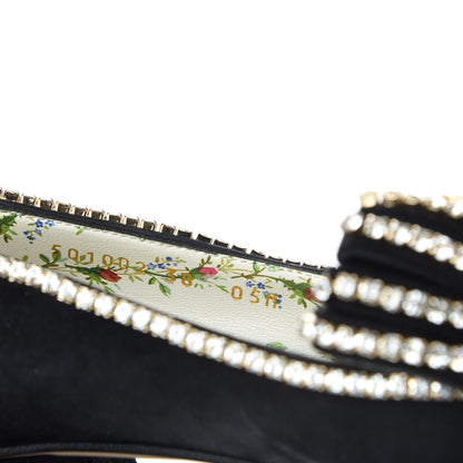 Gucci Kid Scamosciato Crystal GG Marmont Fringe 50mm Loafer Pumps 38 Black 10 of 10
