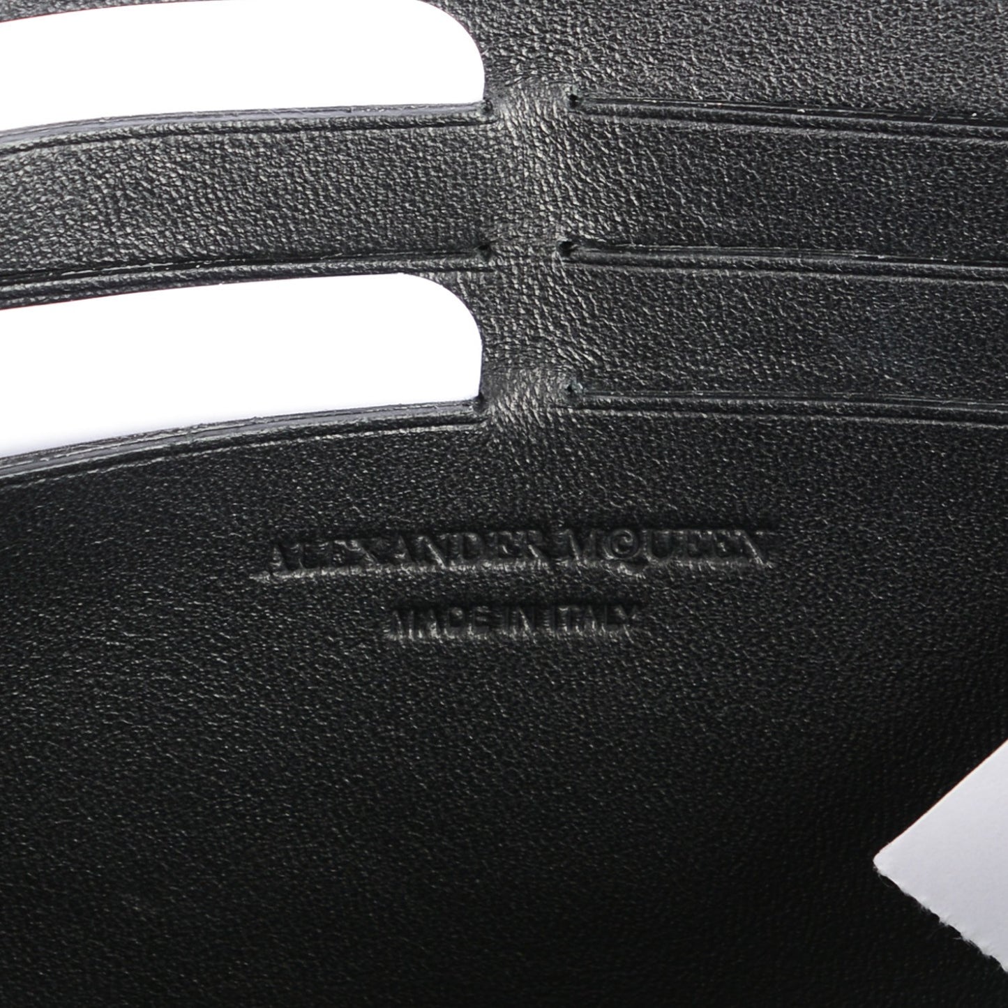 Metallic Calfskin Skull Wallet on Chain Black Pearl