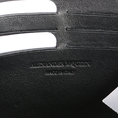 Alexander McQueen Metallic Calfskin Skull Wallet on Chain Black Pearl 6 of 7