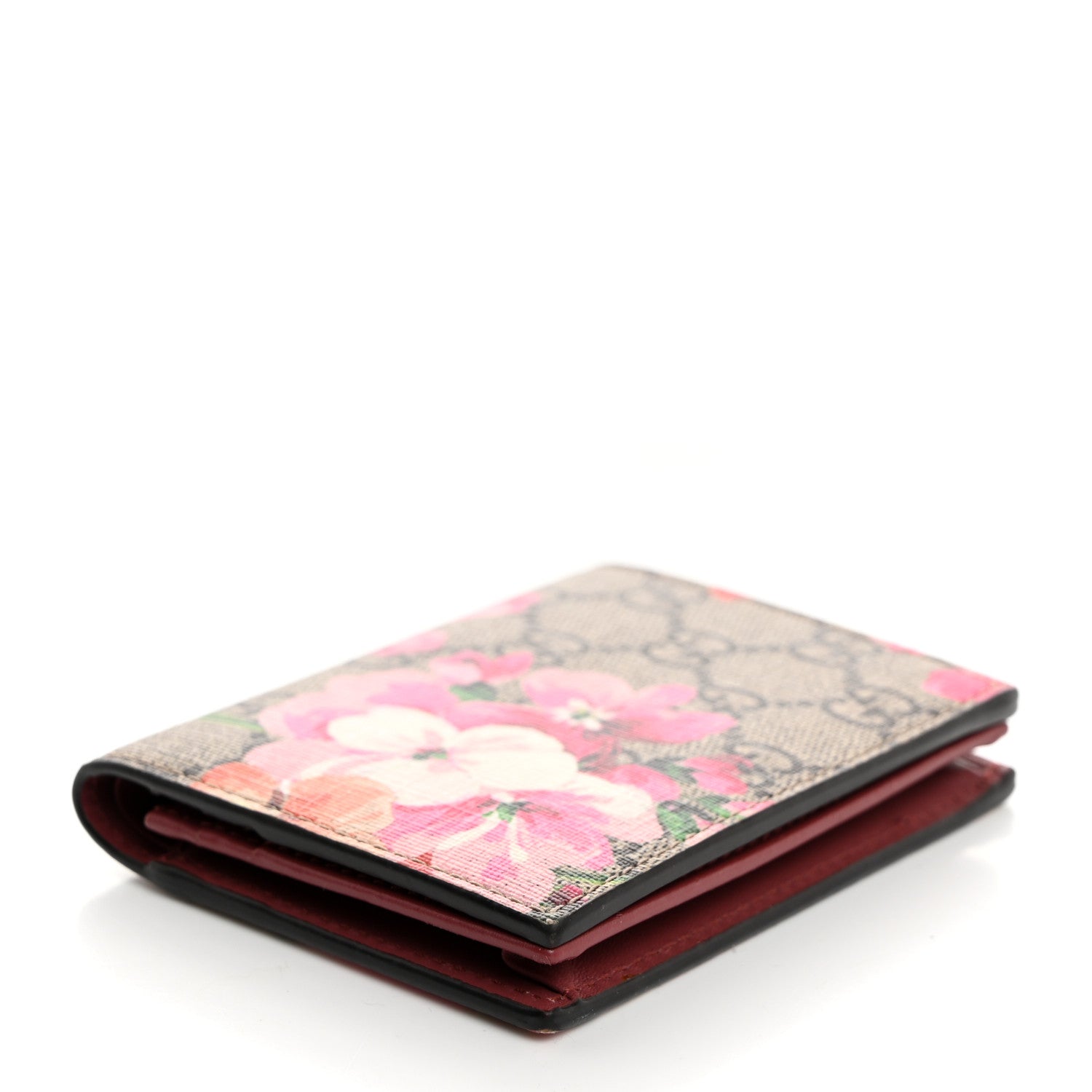 Gucci GG Supreme Monogram Blooms Card Case Beige Multicolor Dry Rose 4 of 7