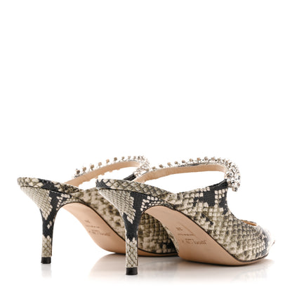 Jimmy Choo Snakeskin Embossed Crystal Bing 65 Pumps 38 Roccia 5 of 9