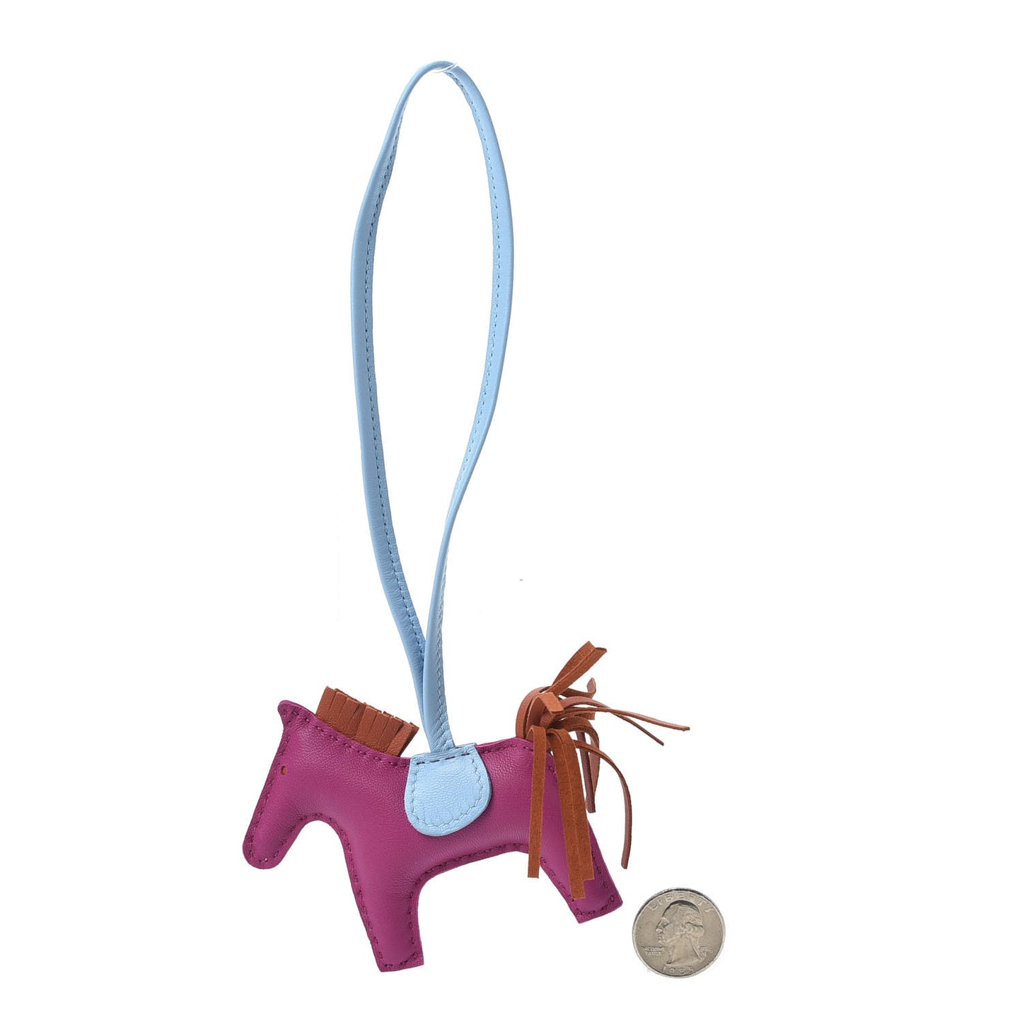 Milo Lambskin Grigri Rodeo Horse Bag Charm PM Rose Pourpre Cornaline Celeste