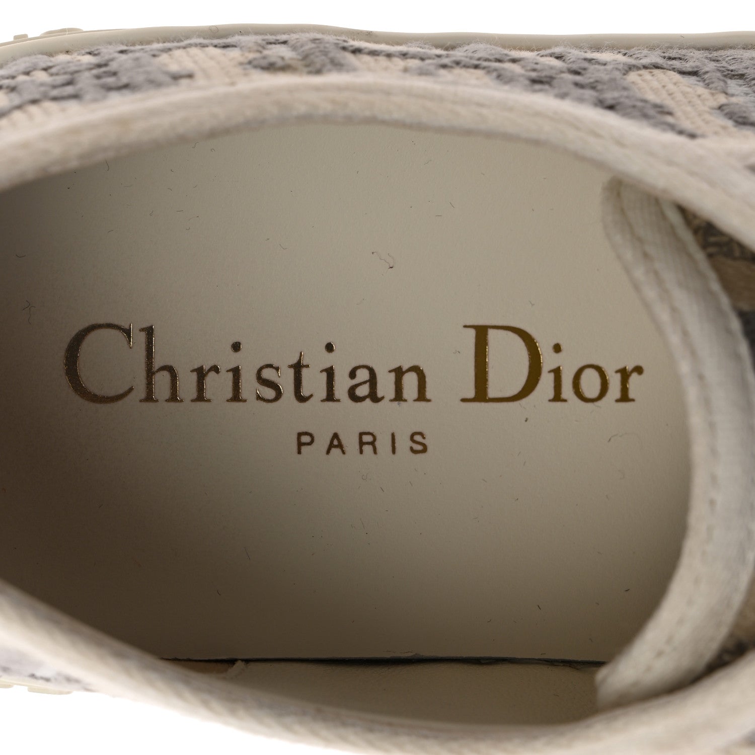 Christian Dior Canvas Oblique Walk'N'Dior Low Top Sneakers 35.5 Stone Grey 7 of 13