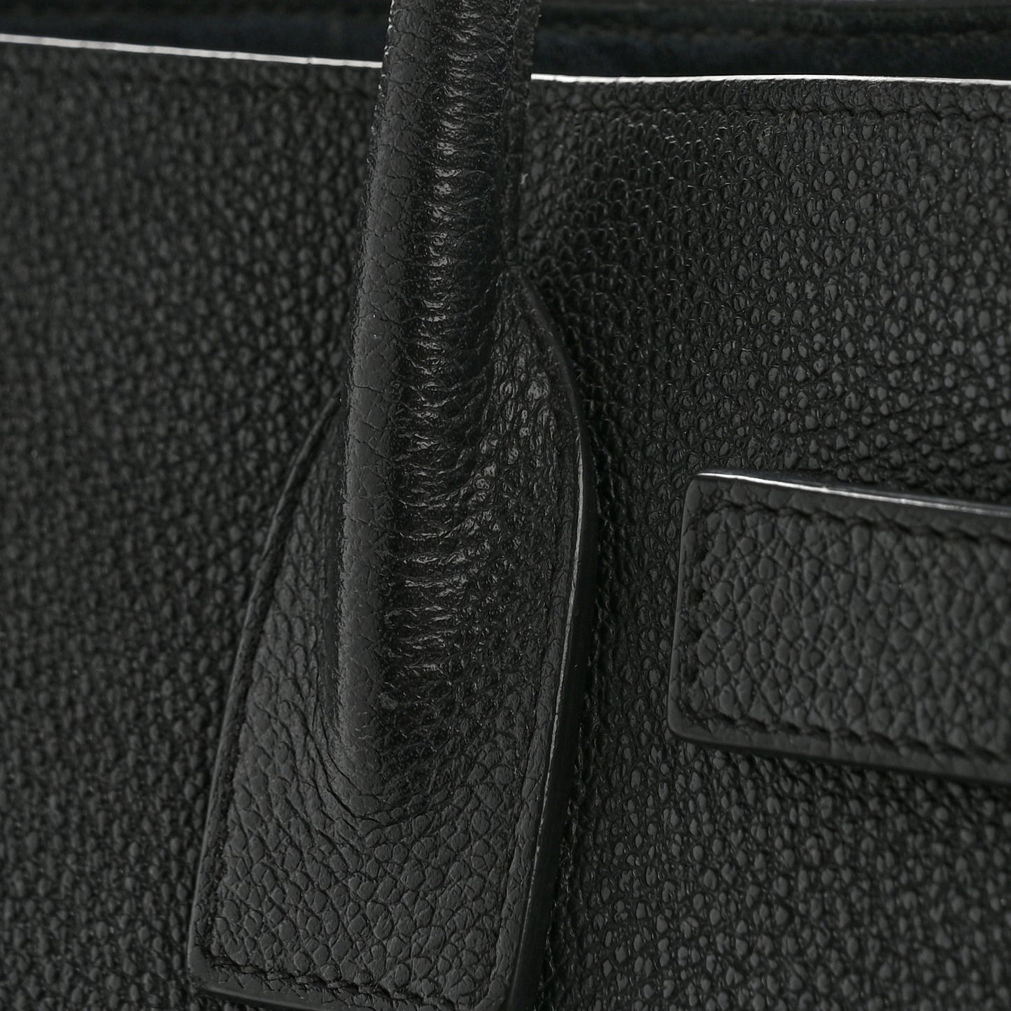 Grained Calfskin Baby Sac De Jour Black