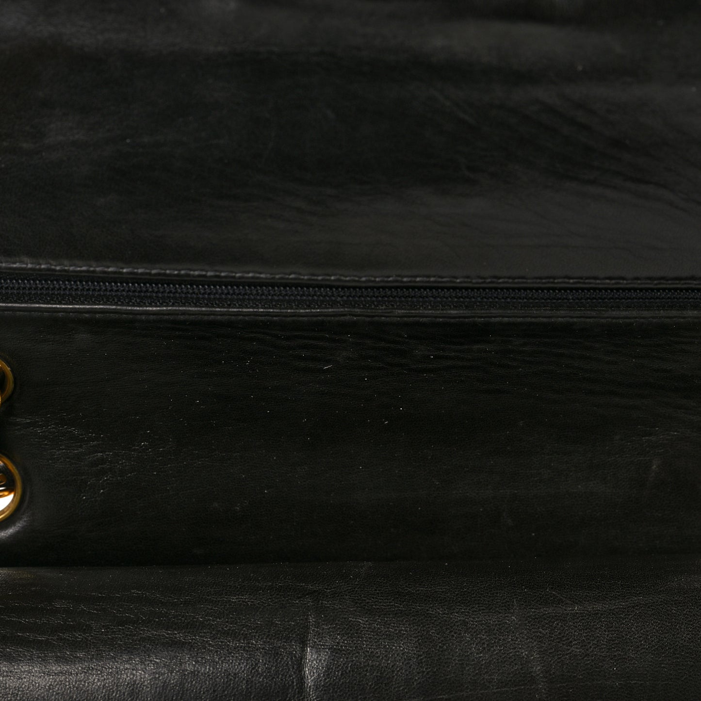 Lambskin Quilted Medium Double Flap Black