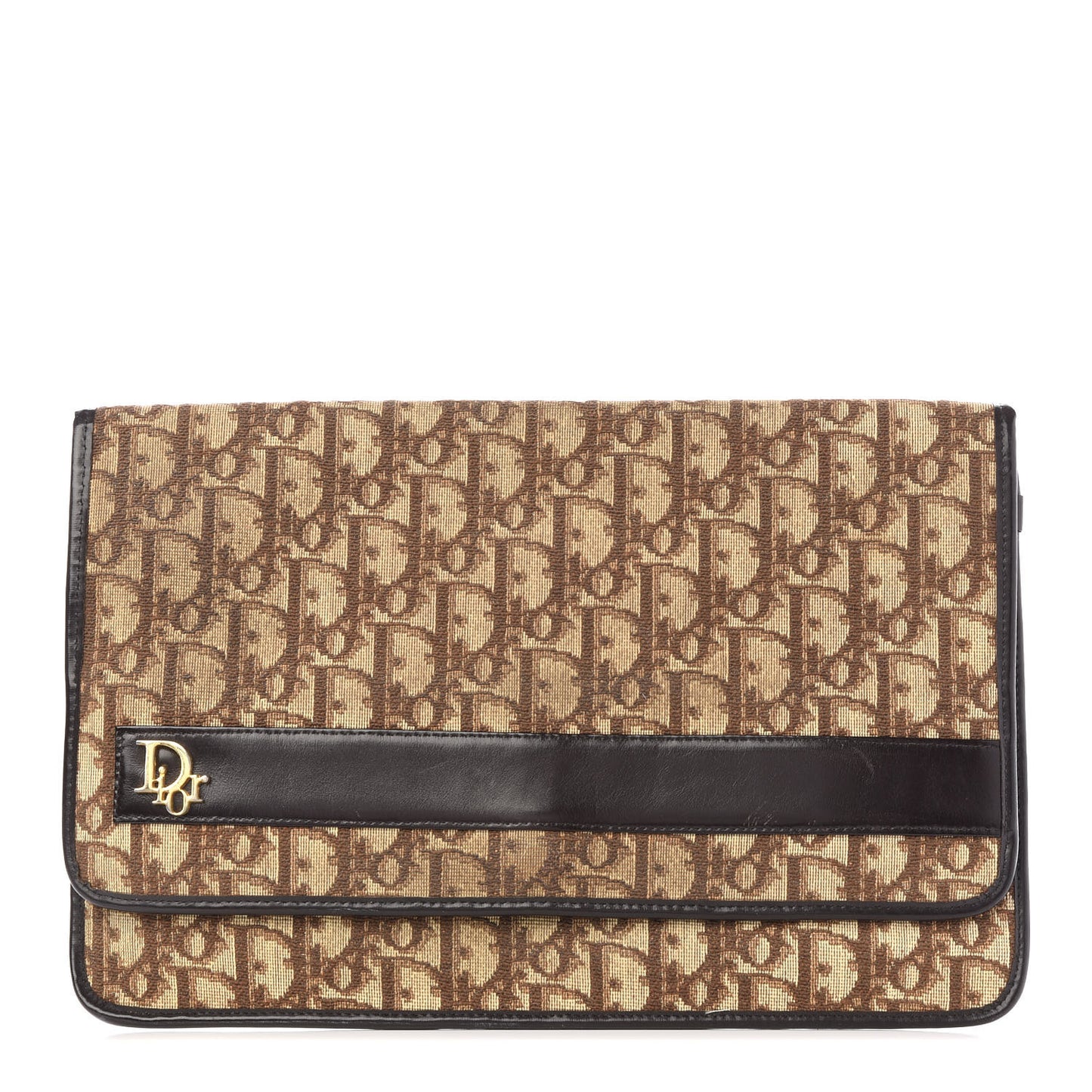 Monogram Flap Clutch Brown