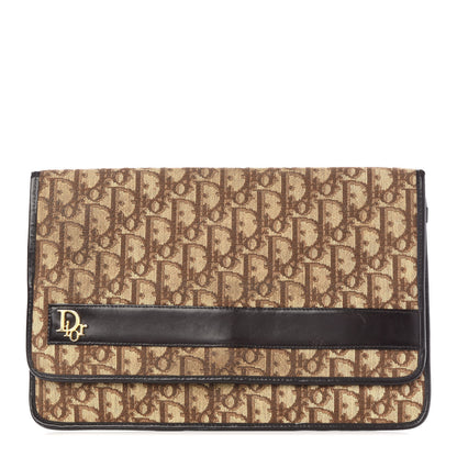 Christian Dior Monogram Flap Clutch Brown 1 of 9