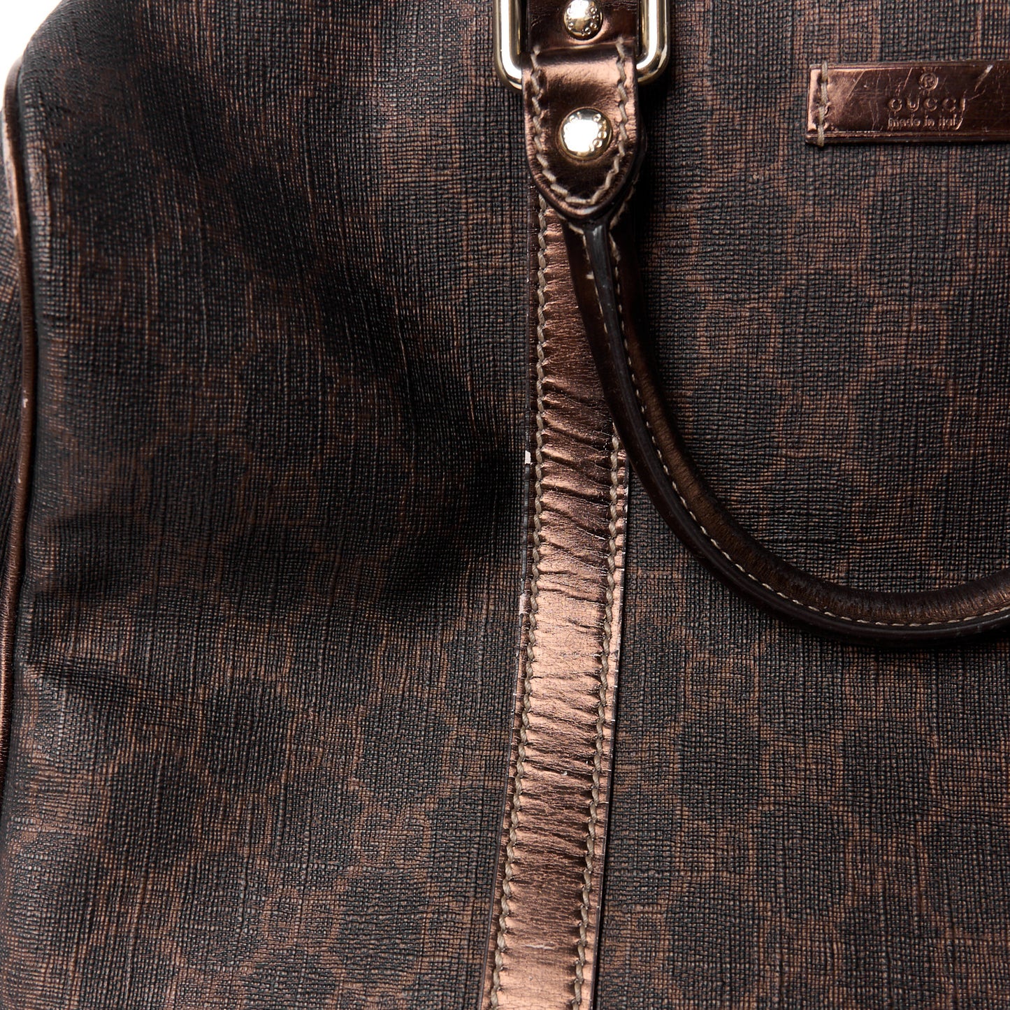 GG Supreme Monogram Medium Joy Boston Dark Brown Bronze
