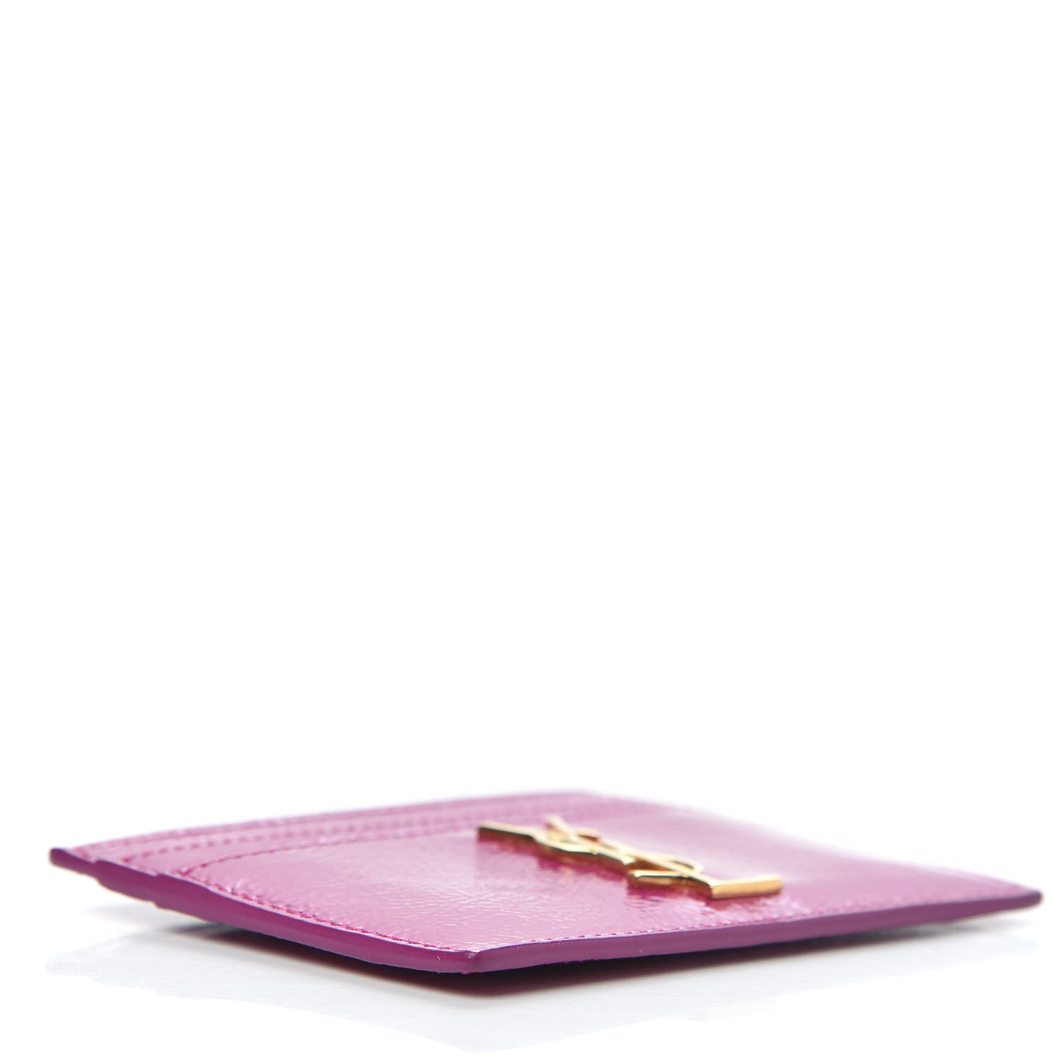 Saint Laurent Textured Patent Card Case Electric Pink 4 of 6