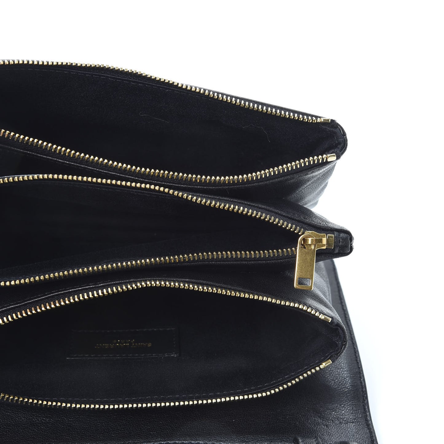 Lambskin Diamond Quilted Monogram Angie Chain Bag Black