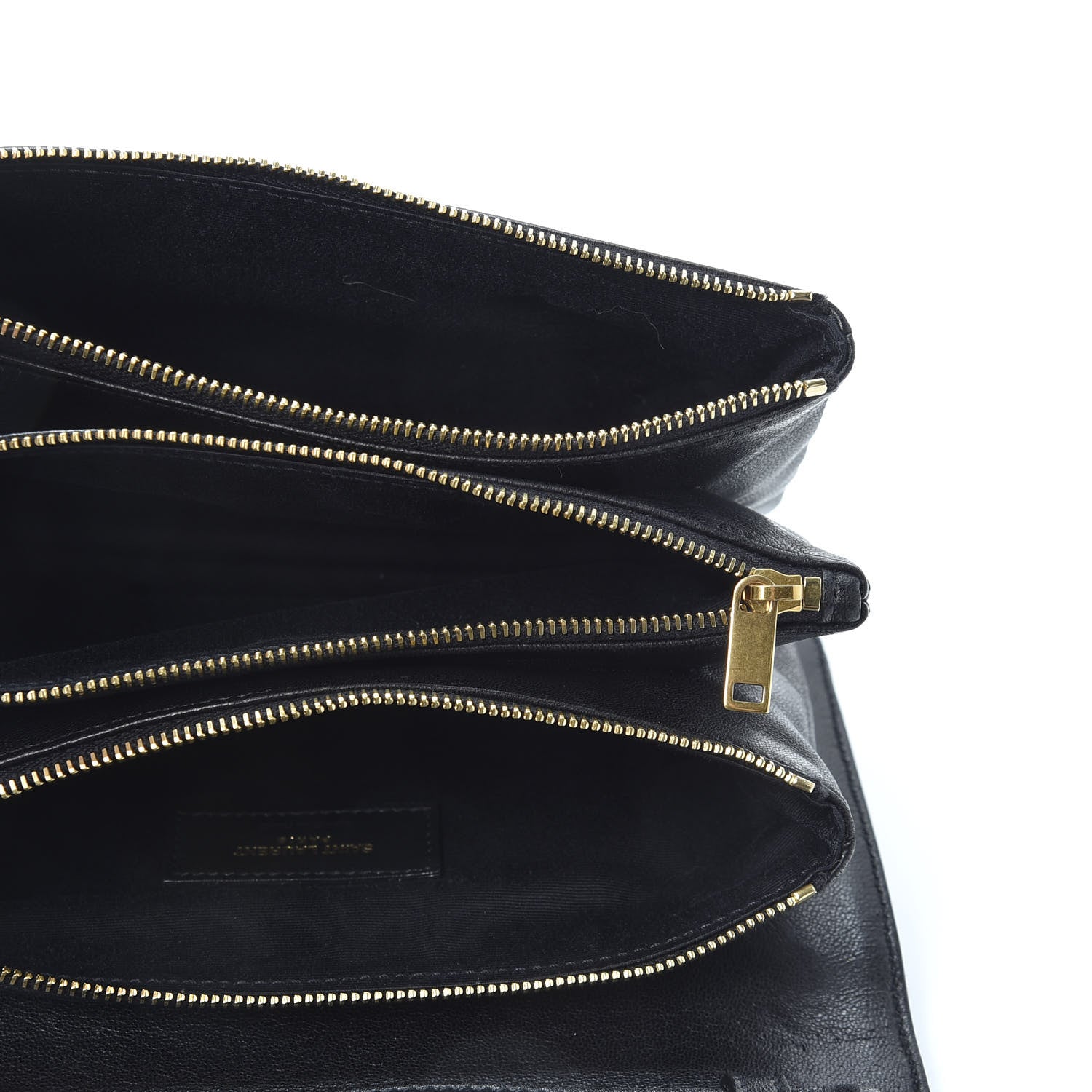 Saint Laurent Lambskin Diamond Quilted Monogram Angie Chain Bag Black 4 of 10