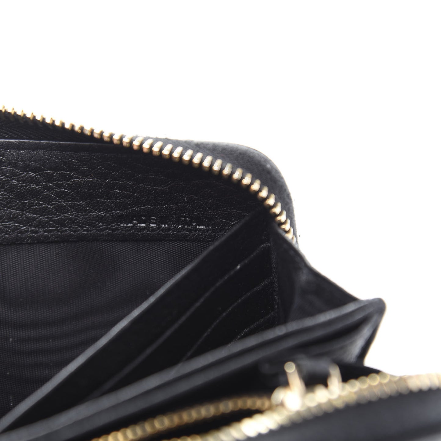 Pebbled Calfskin Rockstud Zip Around Wallet Black