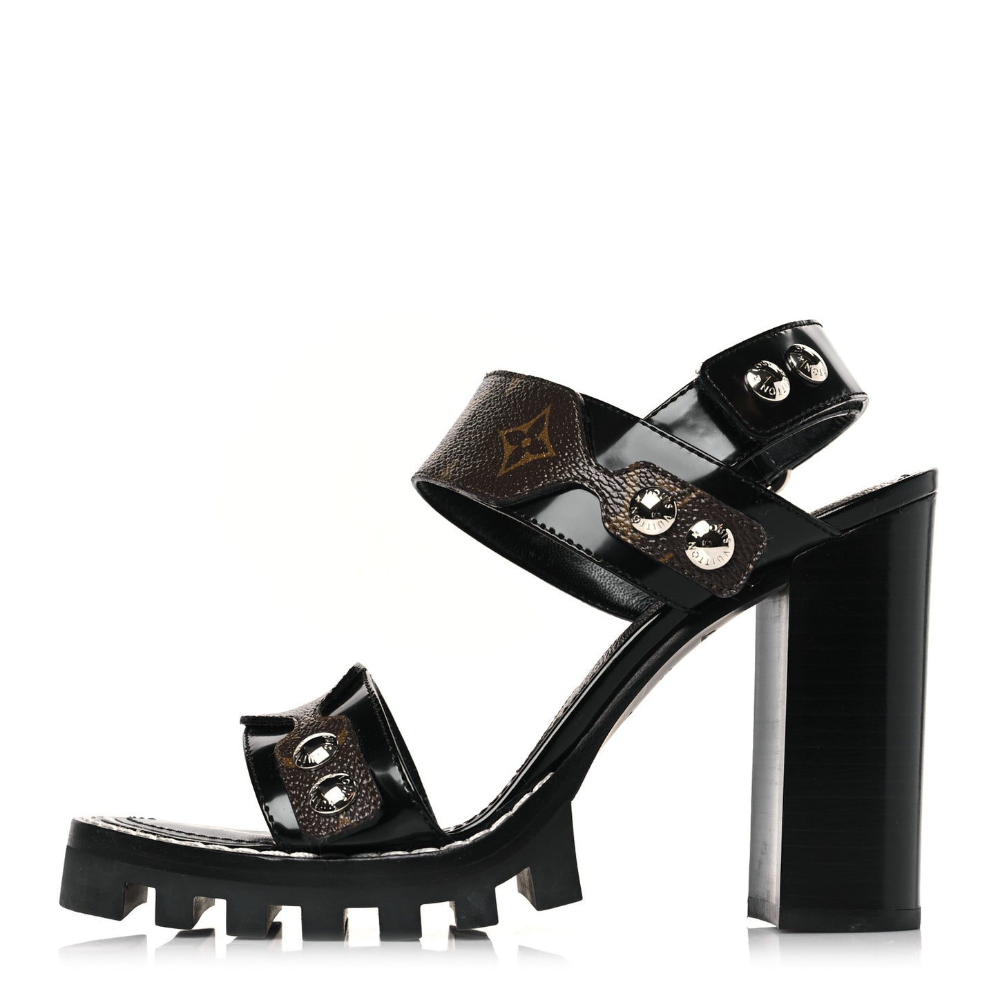 Monogram Star Trail Sandals 38.5 Black