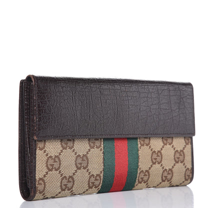 Gucci Monogram Calfskin Web Blake Continental Wallet Brown 3 of 11