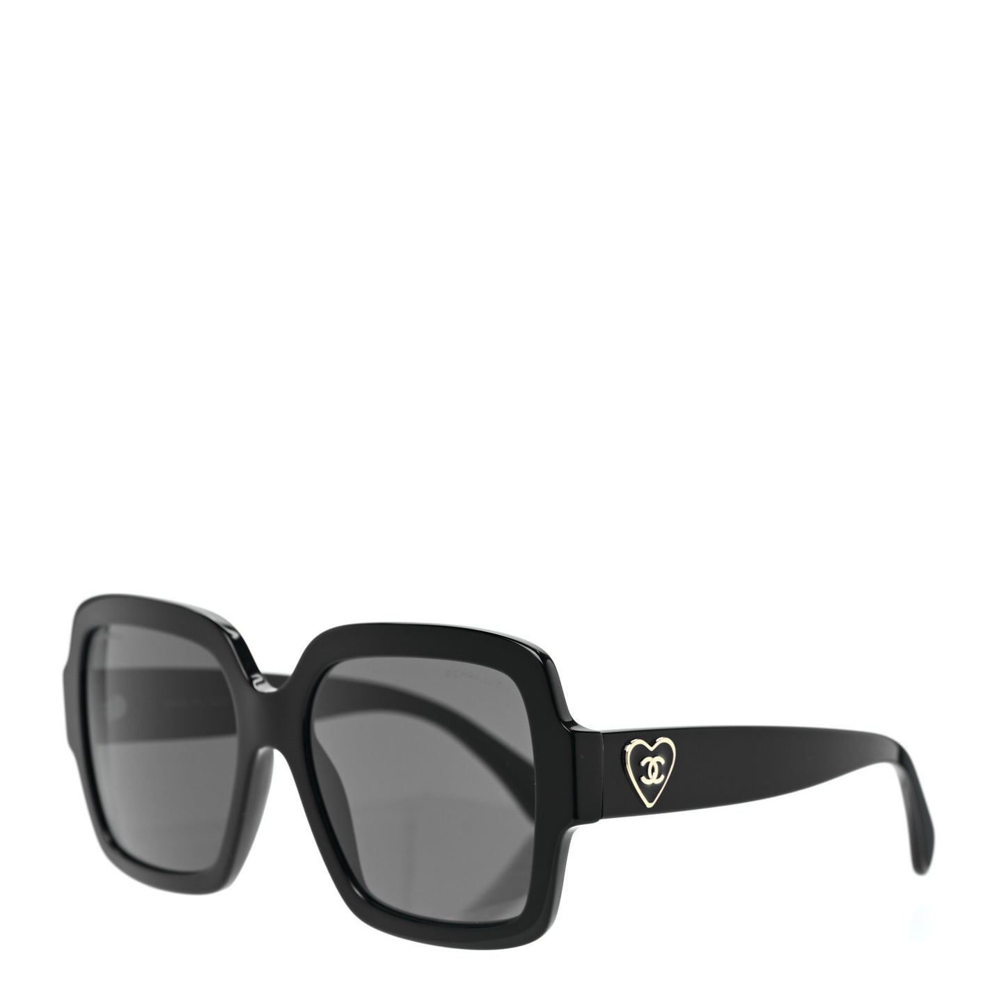 Acetate Square Heart Sunglasses 5479-A Black