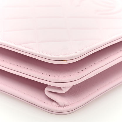 Chanel Lambskin Quilted Diamond CC Wallet On Chain WOC Pink 8 of 11