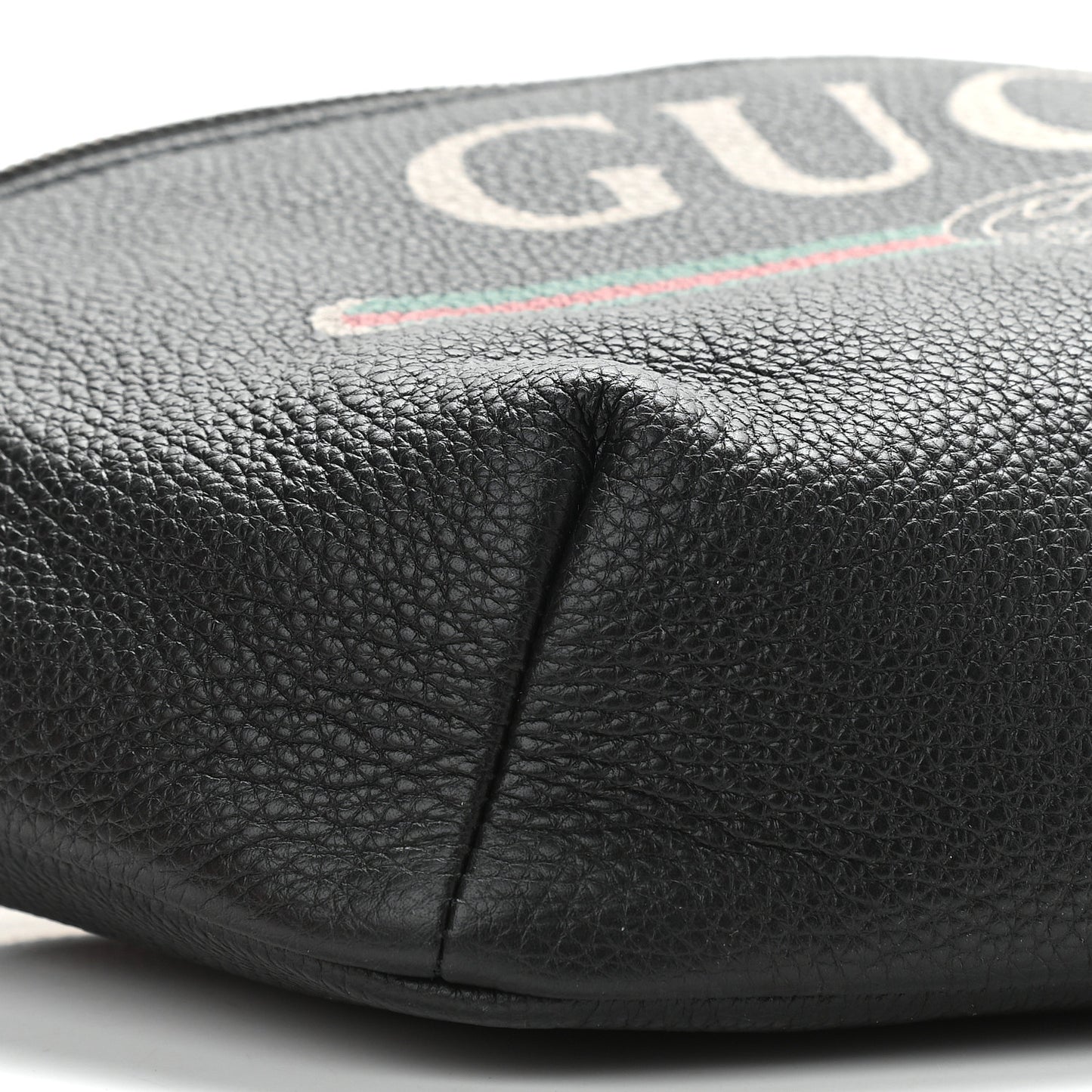 Grained Calfskin Logo Belt Bag Black