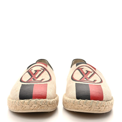 Louis Vuitton Canvas Postcard Espadrille Flats 38.5 Ecru 2 of 9