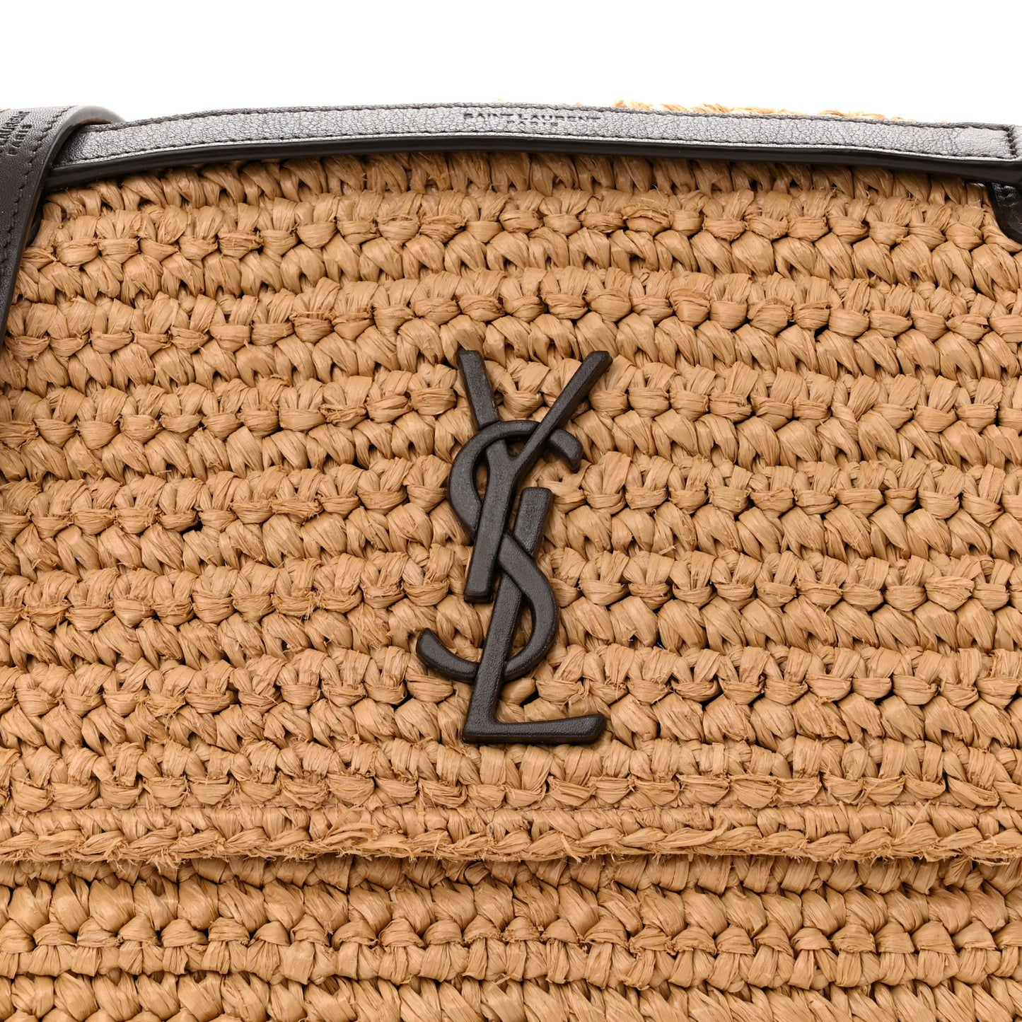 Raffia Calfskin Monogram Medium Niki Chain Satchel Natural