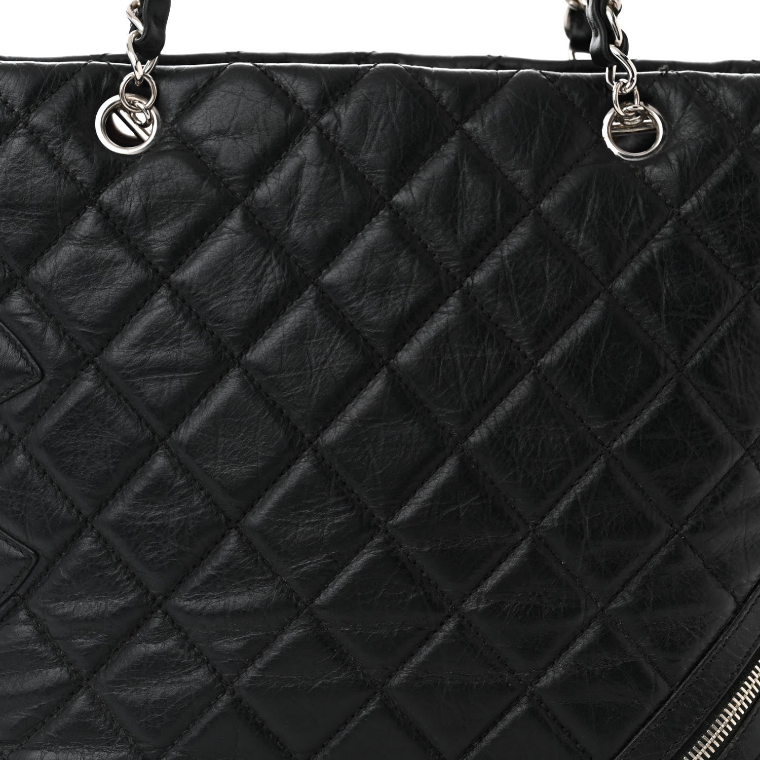 Chanel Aged Calfskin Quilted Large Cotton Club Tote Black 8 of 10