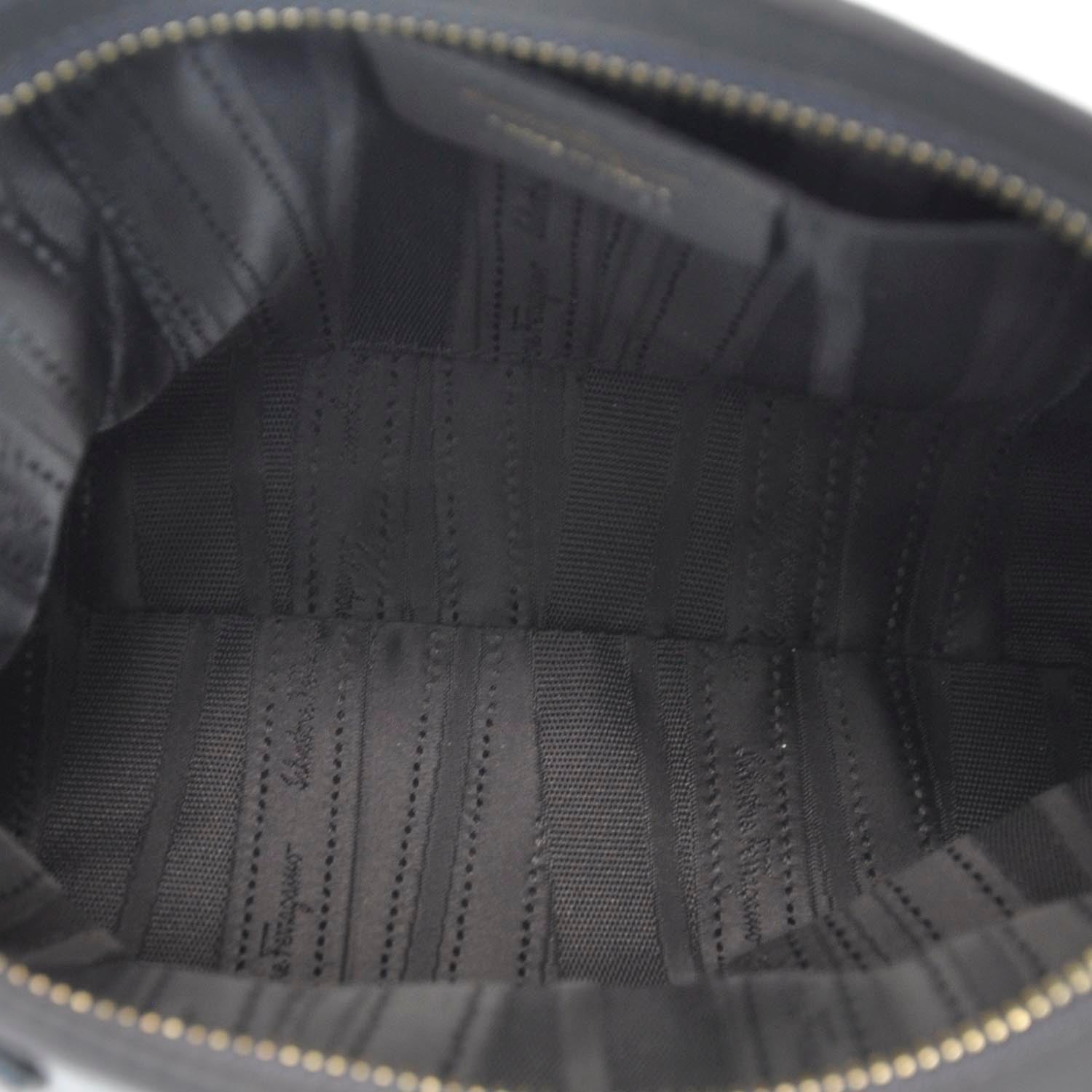 FASHIONPHILE SALVATOREFERRAGAMOSoftCalfWGanciniClutchCharcoal 9 of 9