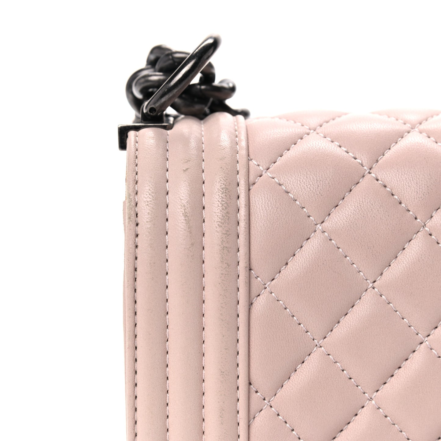 Calfskin Quilted Small Boy Flap Light Pink