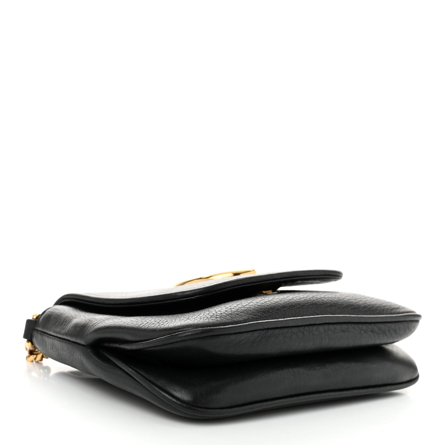 Pebbled Calfskin Small 1973 Chain Shoulder Bag Black