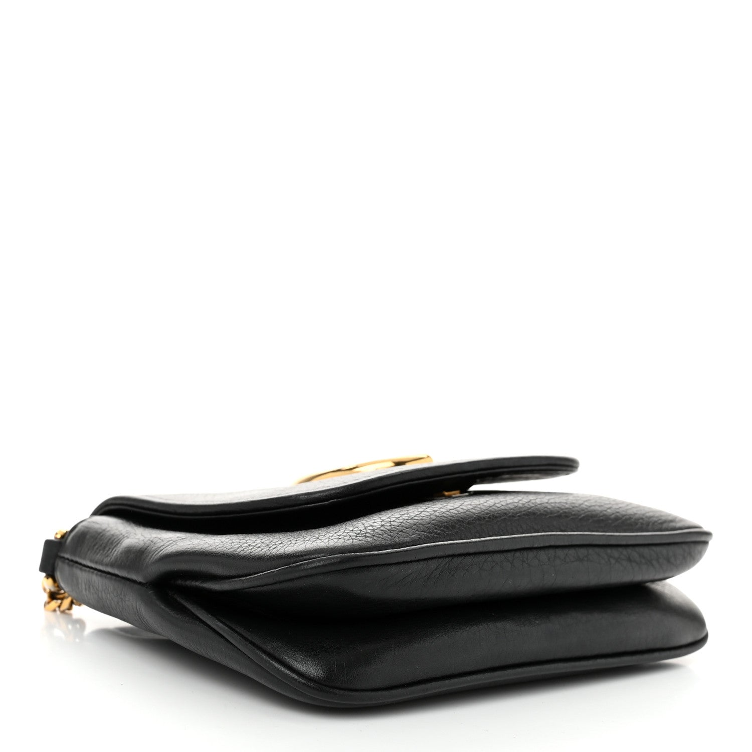 Gucci Pebbled Calfskin Small 1973 Chain Shoulder Bag Black 4 of 10