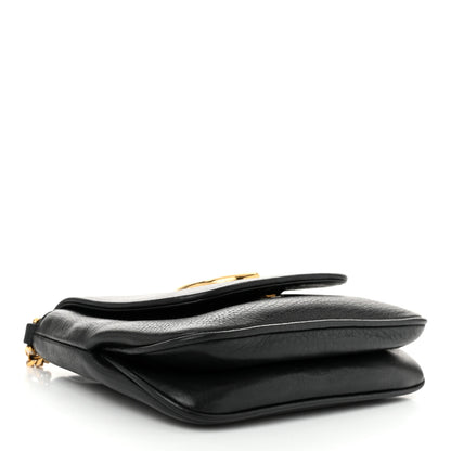 Gucci Pebbled Calfskin Small 1973 Chain Shoulder Bag Black 4 of 10