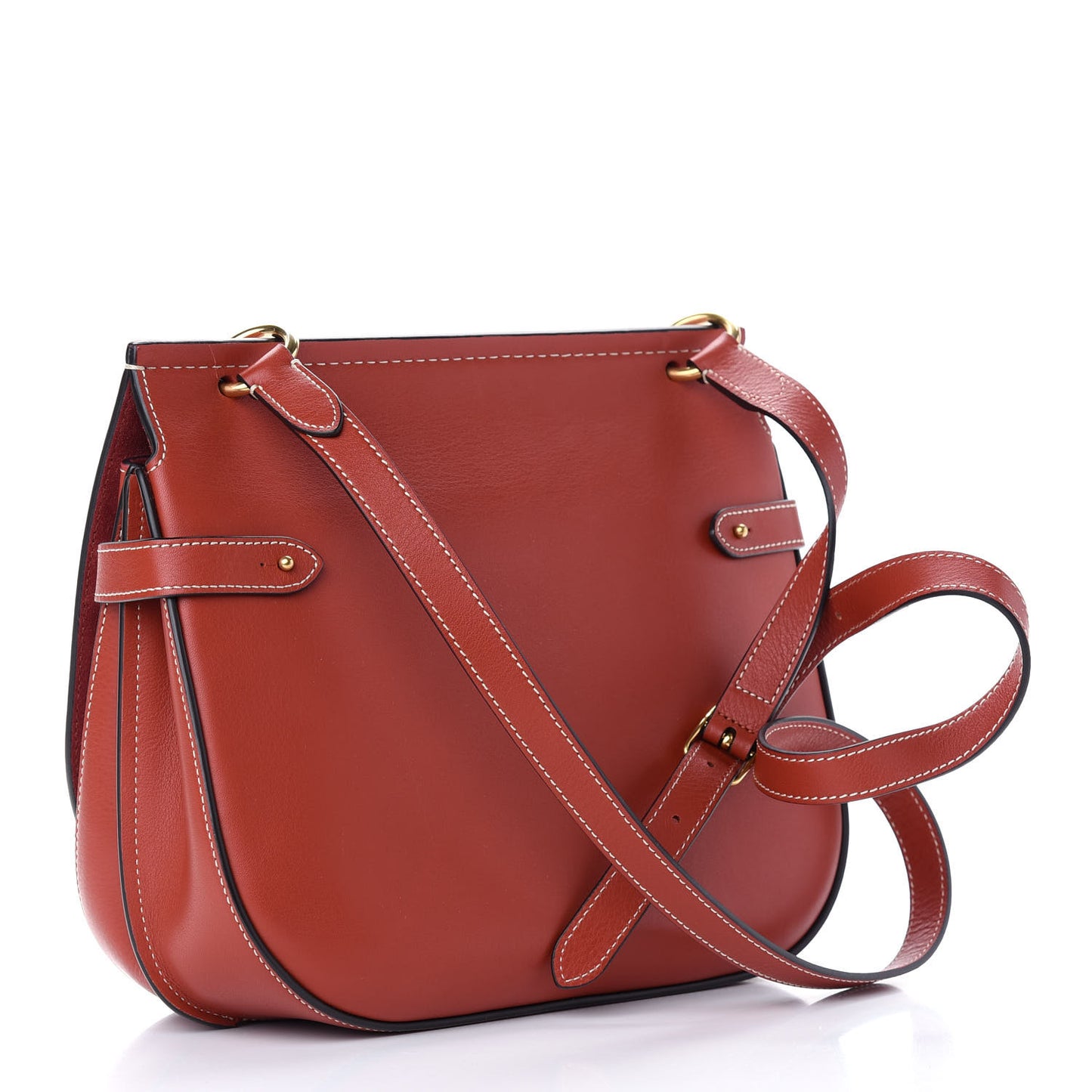 Silky Calfskin Amberley Satchel Rust
