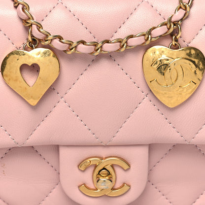 Chanel Lambskin Quilted Mini Heart Charms Flap Light Pink 8 of 11