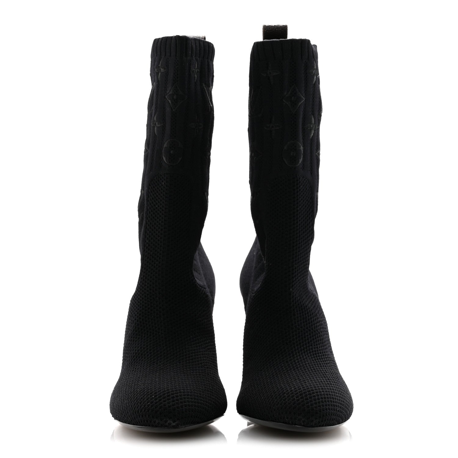 Louis Vuitton Monogram Stretch Fabric Silhouette Ankle Boots 38 Black 3 of 8