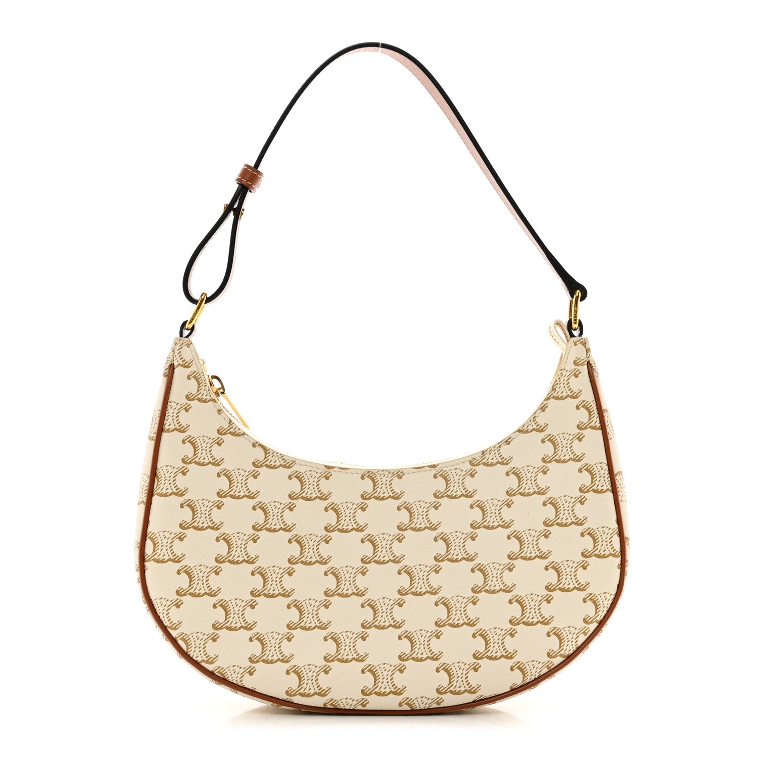Celine Canvas Calfskin Ava Triomphe Shoulder Bag White 1 of 9