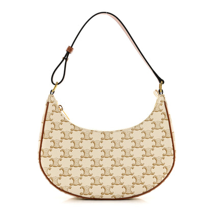 Celine Canvas Calfskin Ava Triomphe Shoulder Bag White 1 of 9