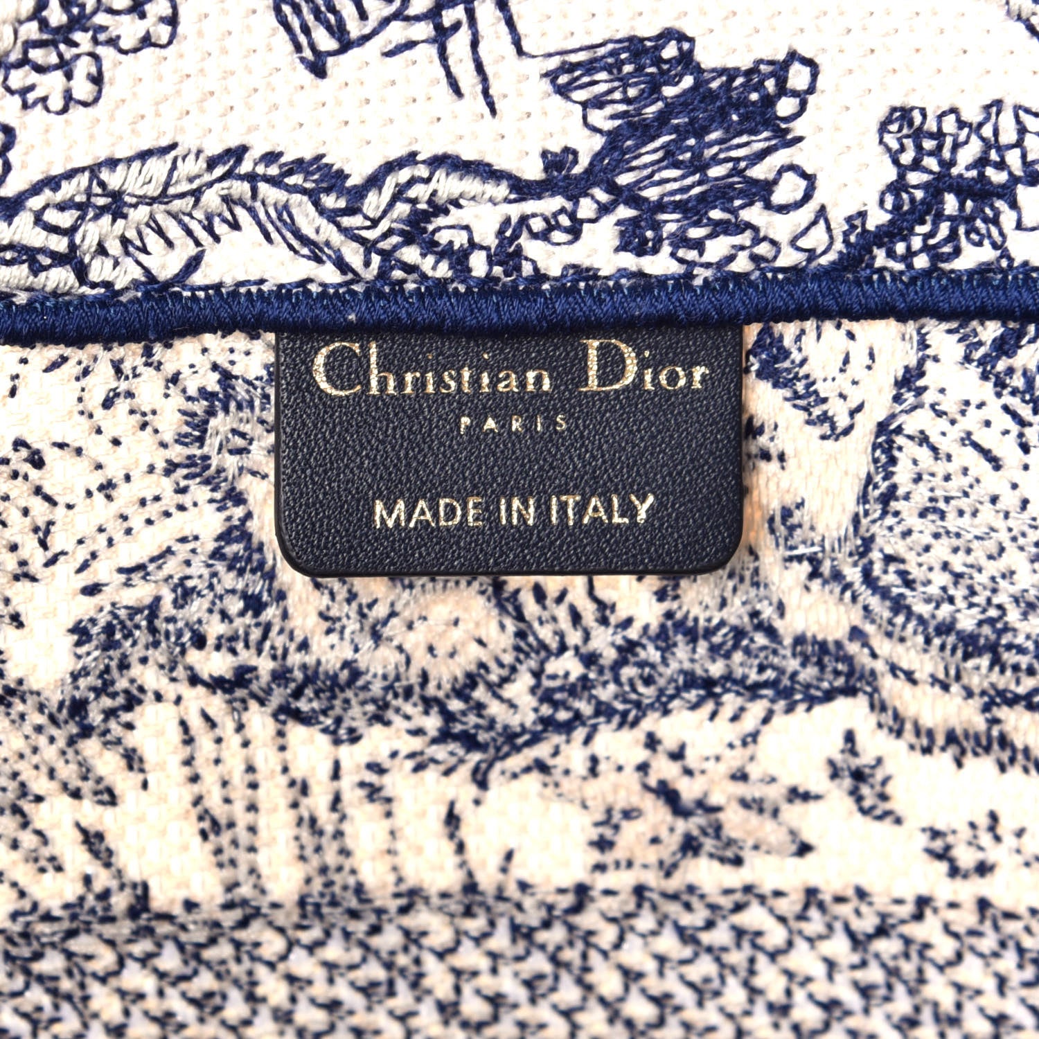 Christian Dior Canvas Embroidered Medium Dioriviera Toile De Jouy Book Tote Blue 6 of 8